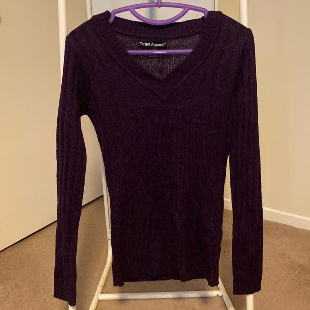 *3 for $10* Women's Purple Kint V-Neck Sweater